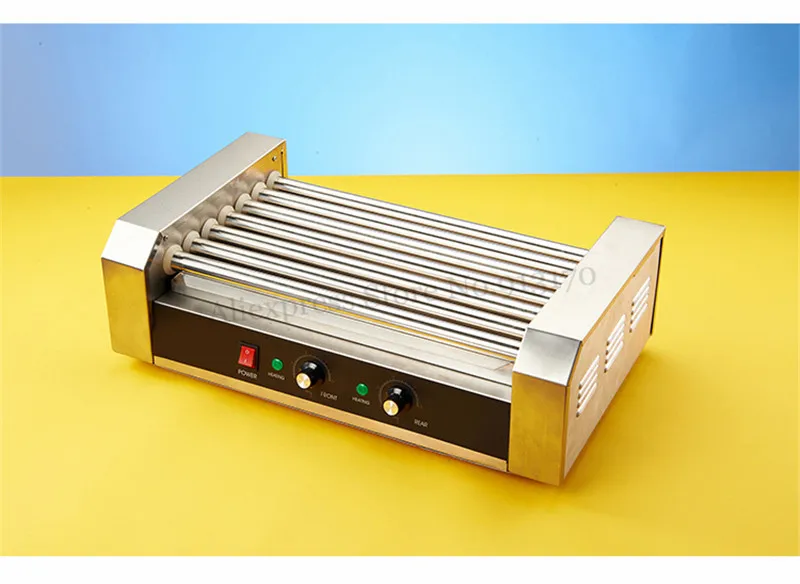 electric 7 roller hotdog cooker warmer grill roller machine rolling bun sausage low noise 1400w double temperature controllers free global shipping