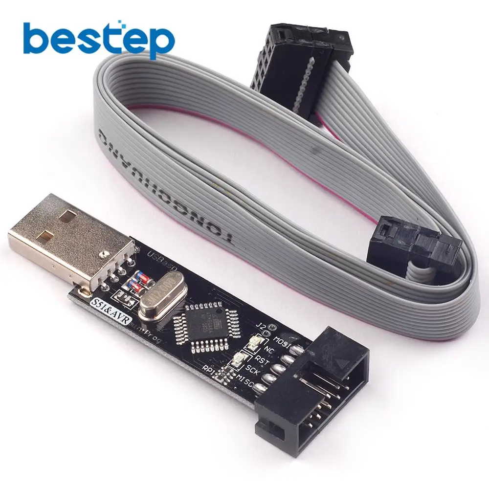 1 шт. USBASP + кабель для загрузки USBISP AVR программатор USB ATMEGA8 ATMEGA128 Поддержка Win7 64 K|avr