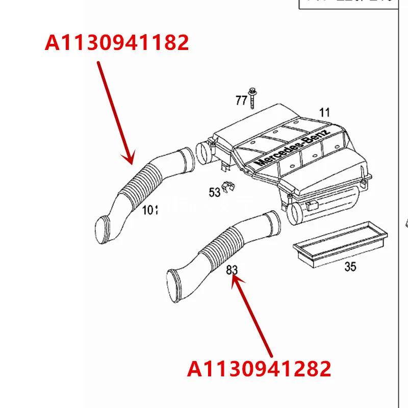Впускной воздуховод для автомобильного двигателя W220 S300 GL55 S320 S350 S500 S600mer CAL esb enz S