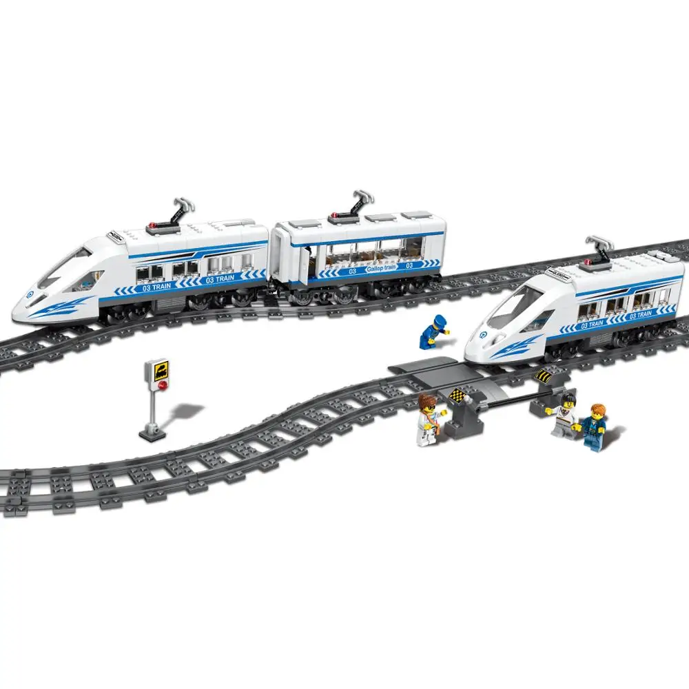 583 шт. детские строительные блоки игрушки совместимые с Legoingly поезд город