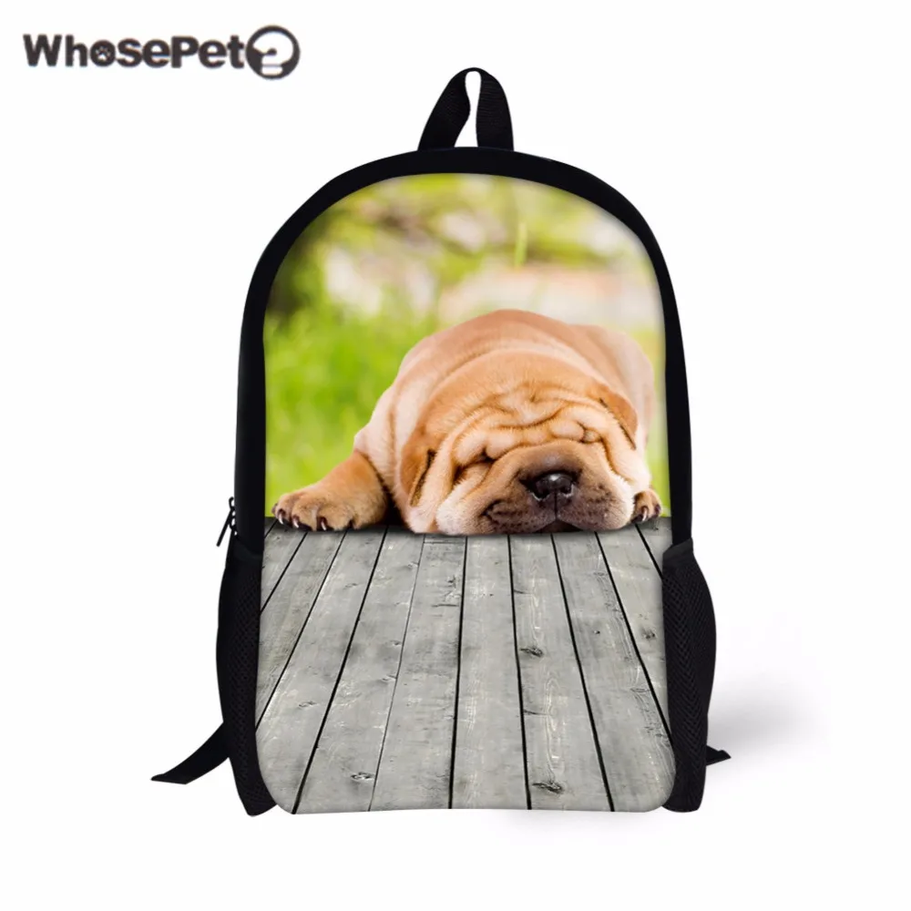 WHOSEPET большой емкости 3D животные принты школьные сумки для подростков мальчиков