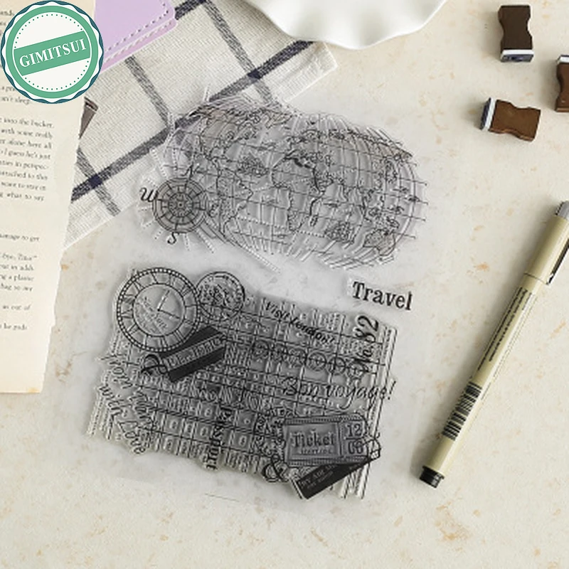 World Map Clear Stamps for DIY Scrapbooking Decor Card Making Crafts Supplies Journal Art Photo Album Diary Paper Die Stationery |