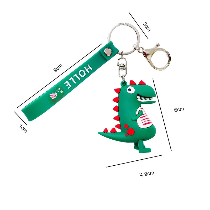 Милые Мультяшные зеленые брелки с динозаврами для женщин и мужчин изысканная