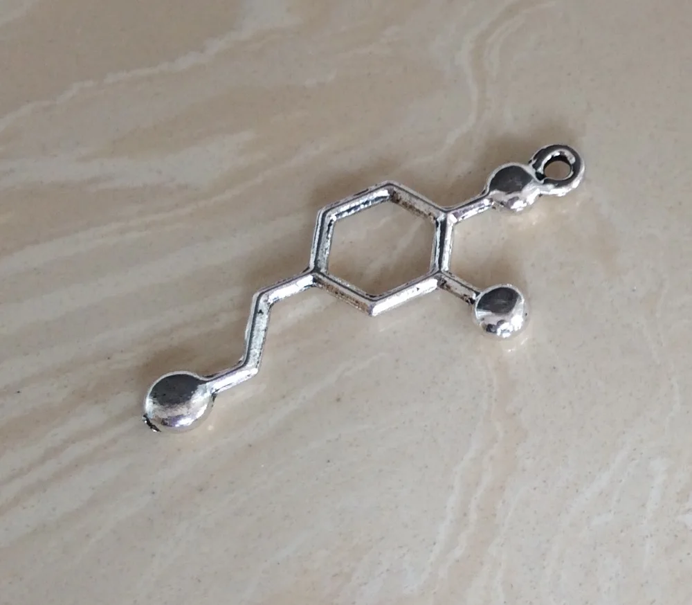 50pcs/lot DIY Jewelry Accessories Ancient silver Dopamine molecule chemical charm pendant findings for Necklace making | Украшения и