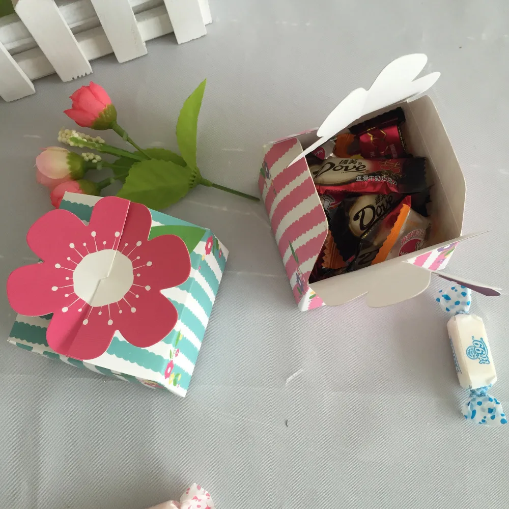 10 шт./лот коробка конфет для украшения свадьбы розовый фиолетовый большой 3D