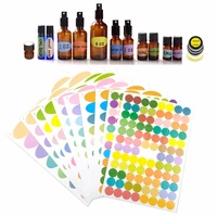 1 set 10 sheets colorful glass essential oil bottle cap lid labels multiple size includes blank round circles ovals stickers