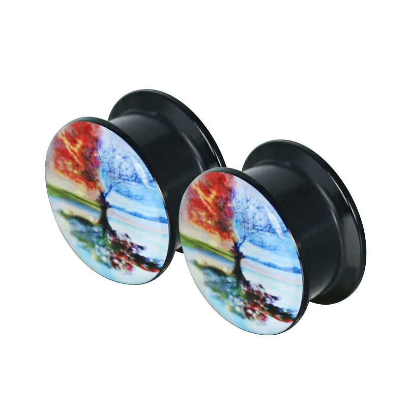 1 Pair Black Acrylic Plugs and Tunnels Ear Piercing Expander Stretchers Piercings Body Jewelry 4-16mm | Украшения и аксессуары