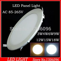 dimmable ultra thin led down light 3w 6w 9w10w12w 15w 18w led ceiling led lamp led downlight round panel light free shipping