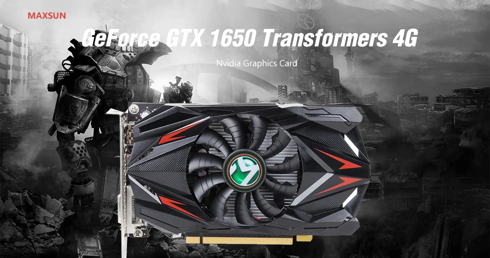 Оригинальная видеокарта MAXSUN Nvidia GeForce GTX 1650 трансформер 4G для игр 1485 МГц GDDR5 DP HDMI DVI карта