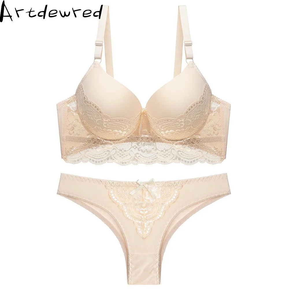 women's sexy underwear set lace lingerie push up plus size bra of linen red and panty bralette | Женская одежда