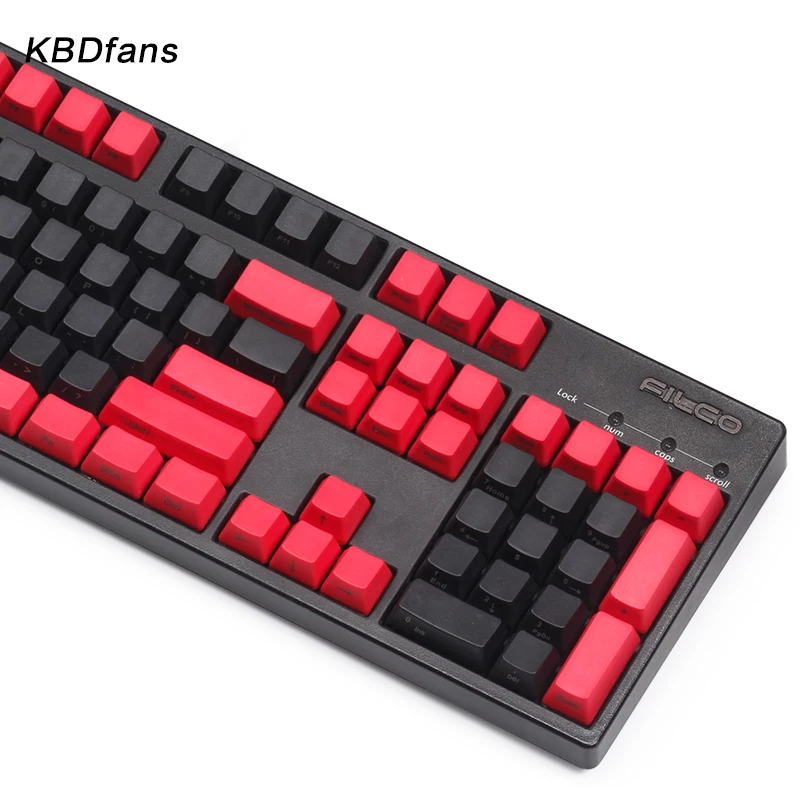 Боковая печать pbt keycaps черный и красный oem профиль для mx wried Механическая игровая