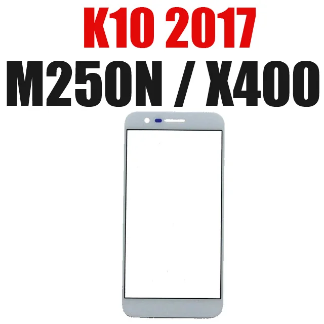 K10 2017 White Передняя панель стекло для LG K10 LTE K420N K430 K430DS F670 K10 2017X400 M250N сенсорный экран дигитайзер ЖК-дисплей внешняя стеклянная крышка - Цвет: K10 2017 White