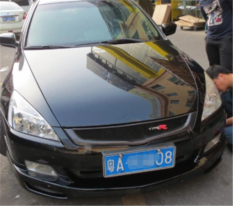 Использование для Honda Accord Racing Grills 2003 04 05 06 07 год углеродное волокно Refitt Передняя Центральная гоночная решетка крышка аксессуары