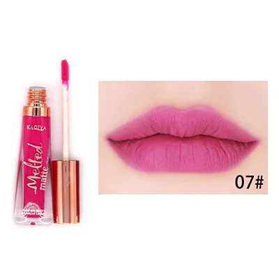 07 KAQIYA 8 Colors Beauty Makeup Lipgloss Waterproof Long Lasting Matt Lip Gloss Sexy Velvet Pigment Matte Liquid Lipstick Make Up - Цвет: 07