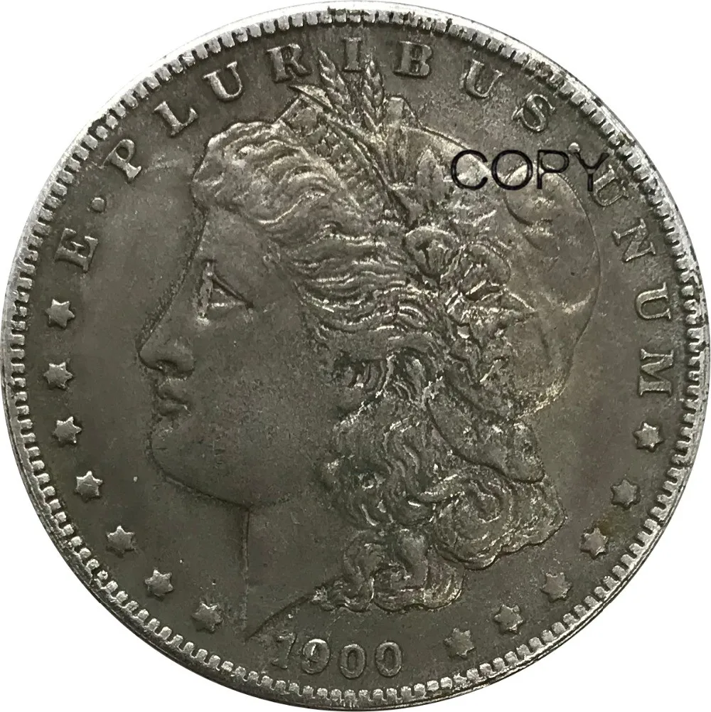 

Untied States of America 1900 o 1 One Dollar Morgan Dollars Cupronickel Silver Plated Copy Coins
