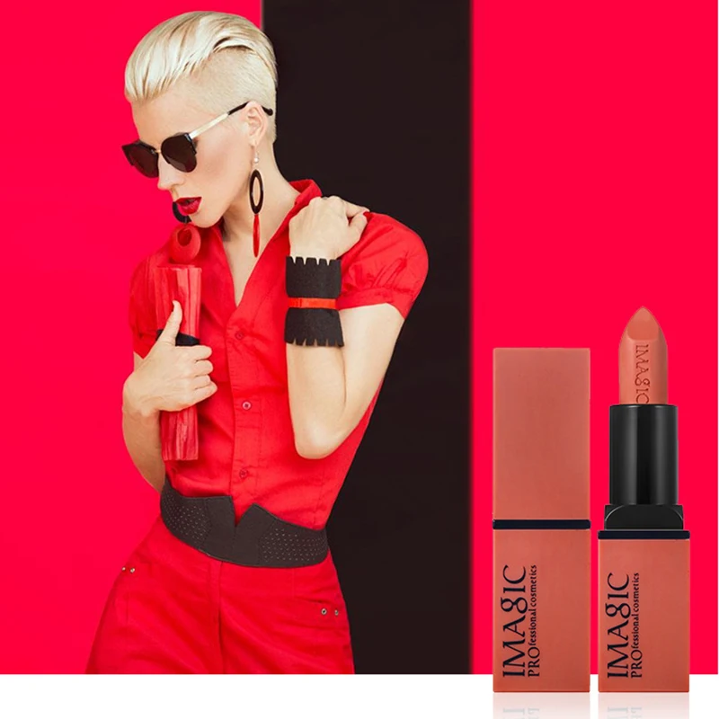 Imagic бархат матовая Губная Помада Make Up 6 Колос Пигмент Долгое batom красный ню Водонепроницаемый Губная помада S Красота губ coametic Макияж