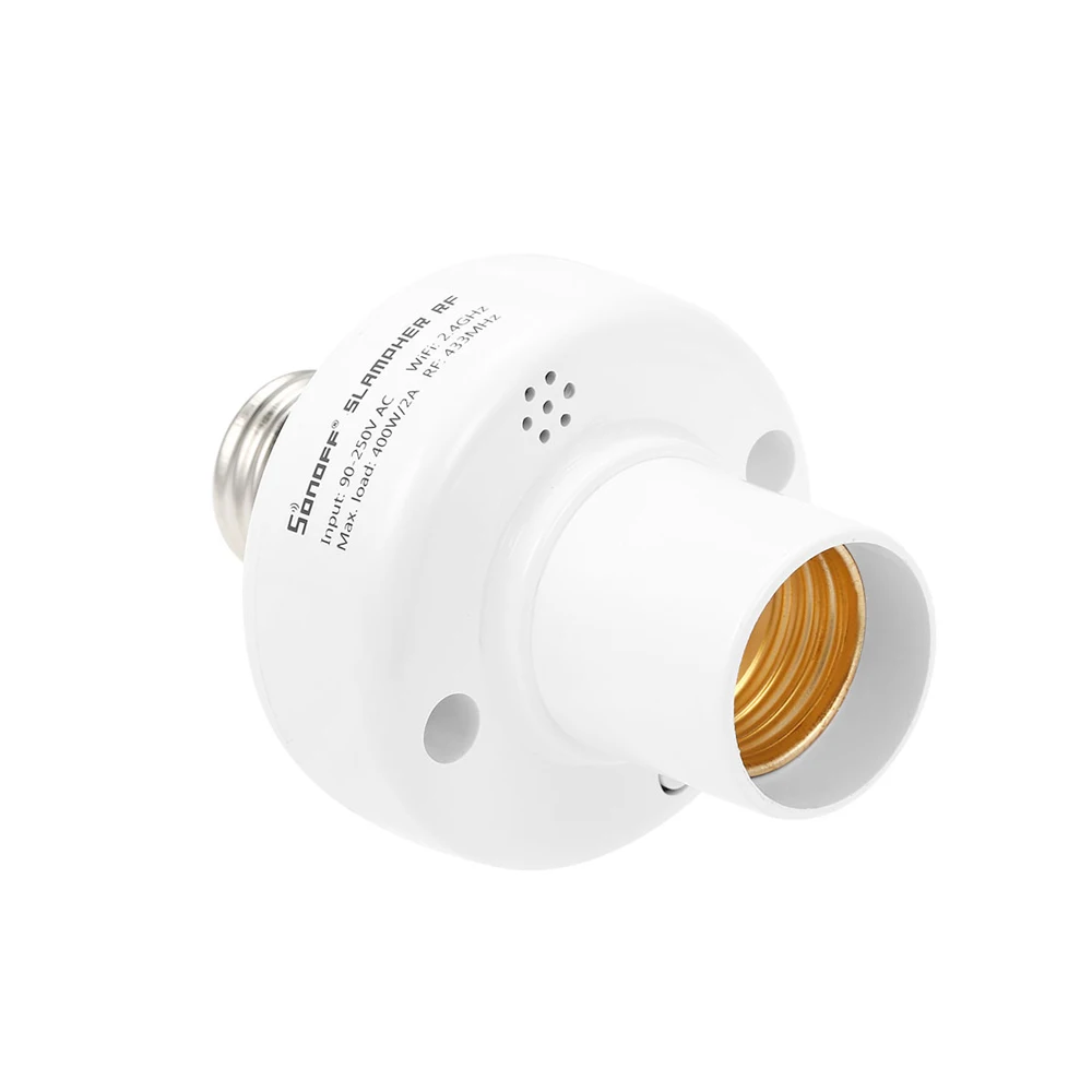 Держатель лампы Sonoff Slampher E27 с поддержкой Wi Fi и дистанционным управлением 433