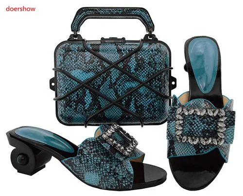 

doershow Italian wedding shoes and bags to match Green Color Decorated with Rhinestone Shoes and Bags To Match New come SGF1-9