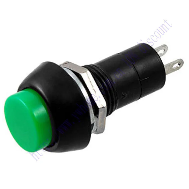 AC 250V 3A зеленая круглая крышка мгновенного действия N O Off on кнопочный
