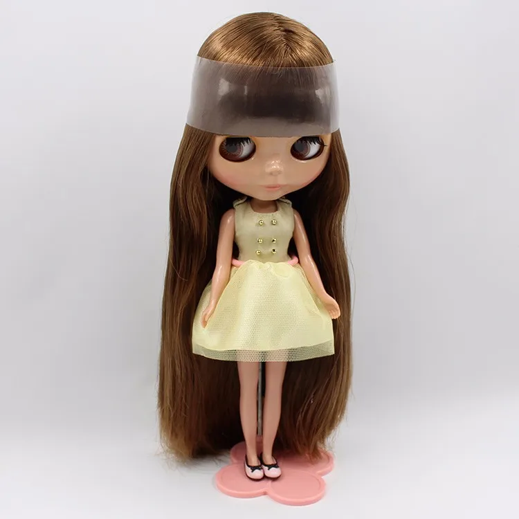 Фабрика шарнирная кукла blyth коричневый прямые жирные волосы загар кожа игрушка подарок BL0623 игрушка подарок