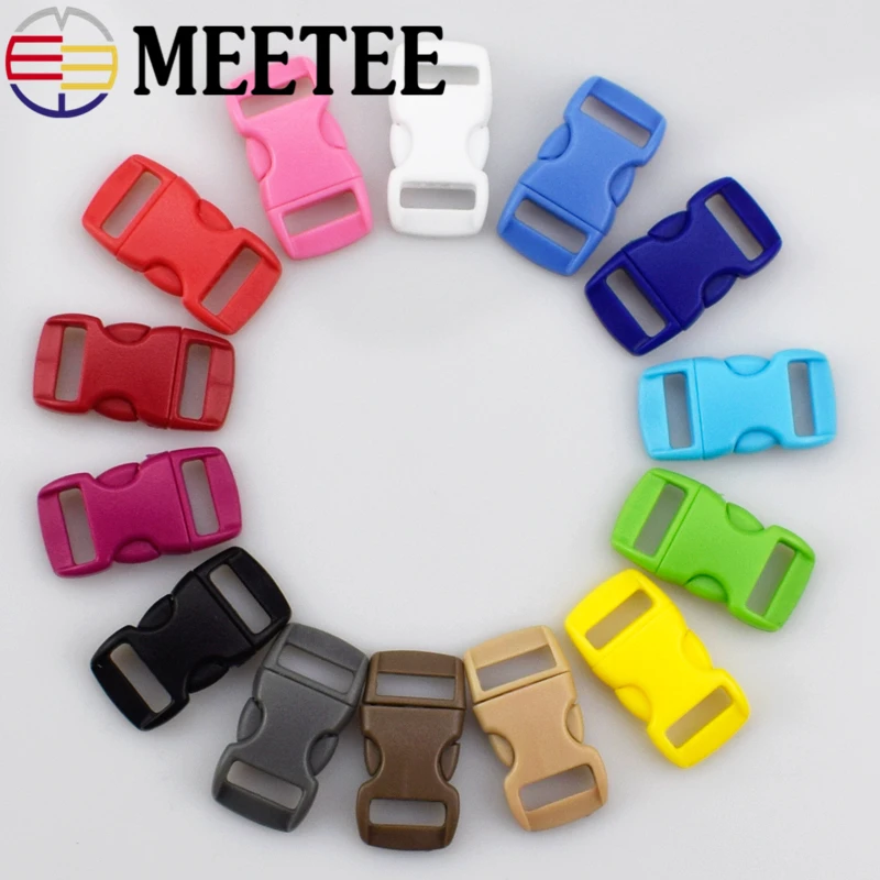 5 шт. Meetee 10/15 мм Цветная Пластиковая изогнутая боковая застежка с пряжкой для