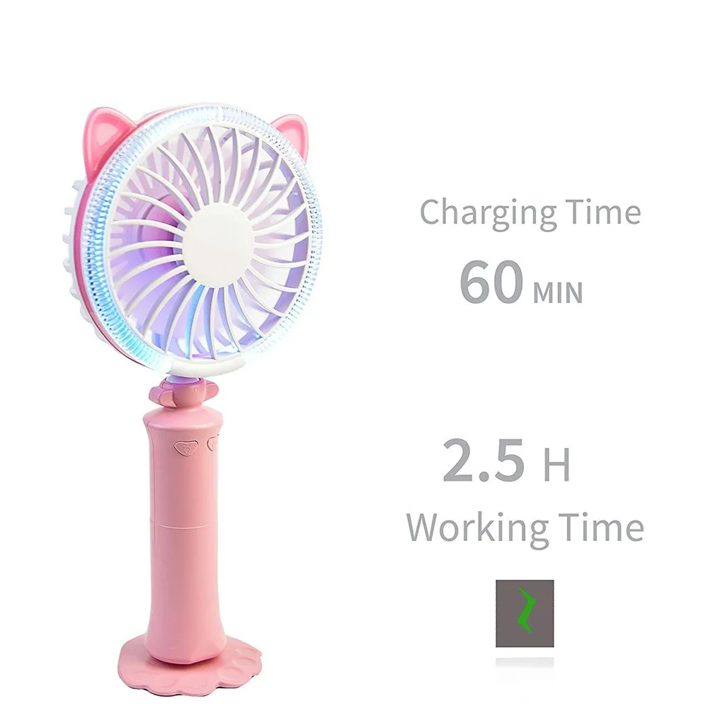 Портативный ручной вентилятор на батарейках с питанием от USB портативный