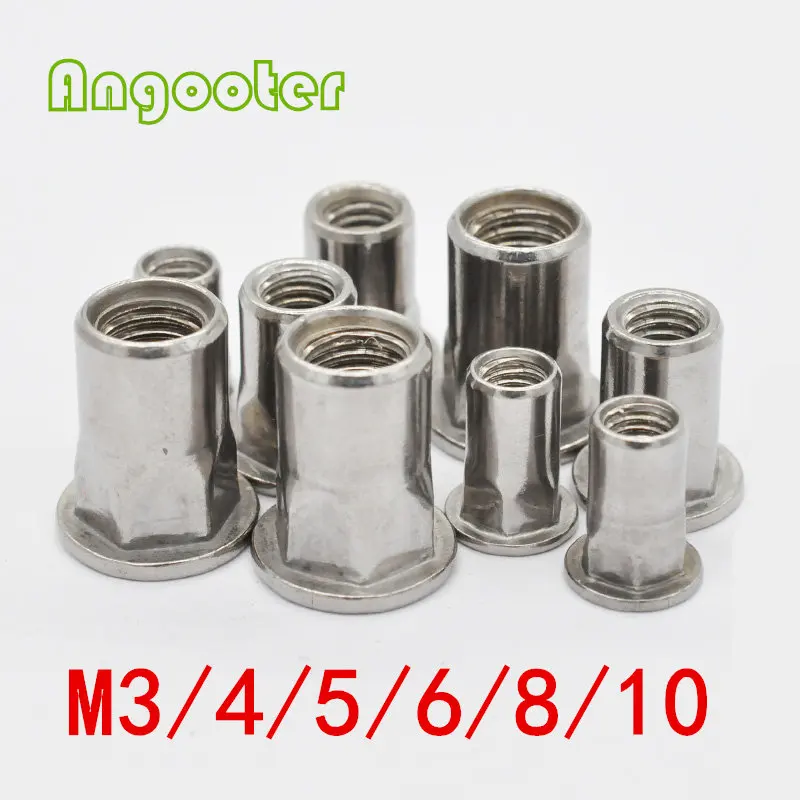 M3 M4 m5 m6 m8 m10 m12 304 нержавеющая сталь Rivnut плоская головка наполовину Шестигранная