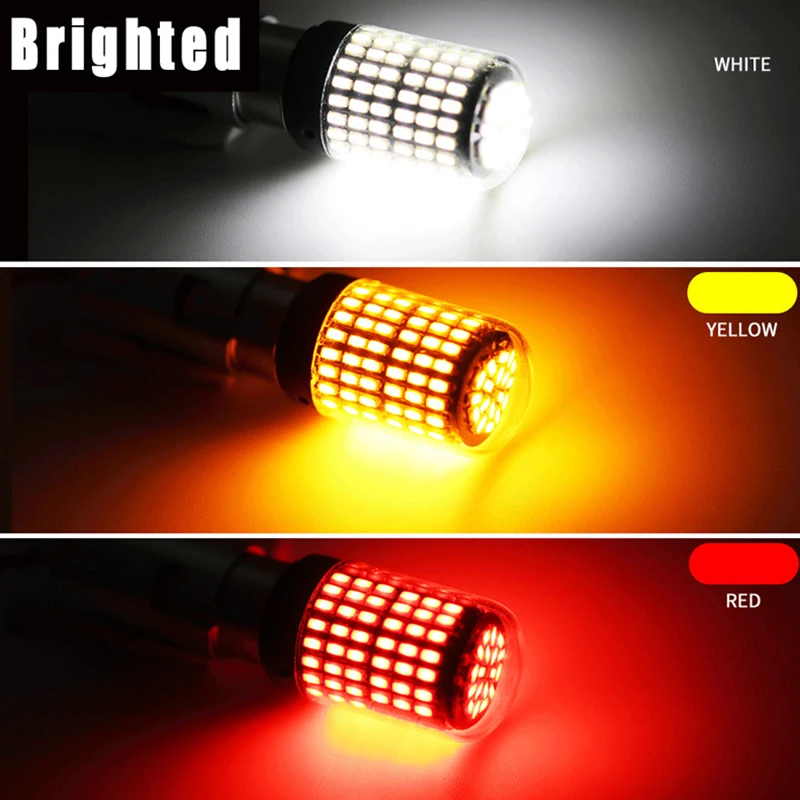 12V 21 Вт 3014 144SMD Светодиодный лампочки Canbus без ошибки BA15S 1156 светодиодный BA15D 1157 светодиодный фонарь стоп-сигнала для поворотов светильник Предупреждение аксессуары