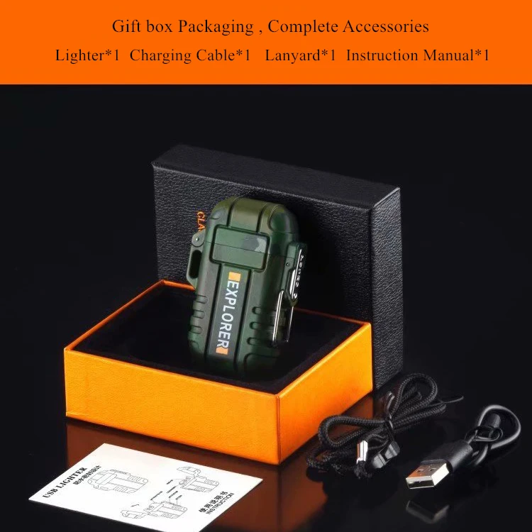 USB водостойкий двойной дуги зарядки импульса плазмы сигарета зажигалка Explorer