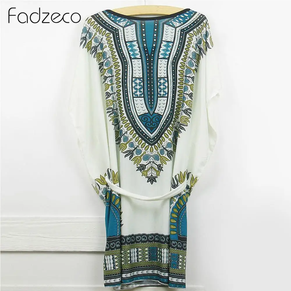 Fadzeco африканские платья для женщин летние рукава летучая мышь Дашики с