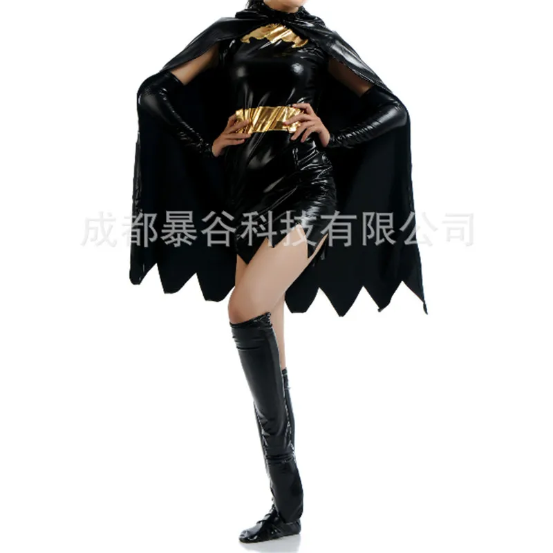 2018 high quality sexy black batman costume batgirl dress superhero cosplay zentai cape adult women halloween costumes for | Тематическая