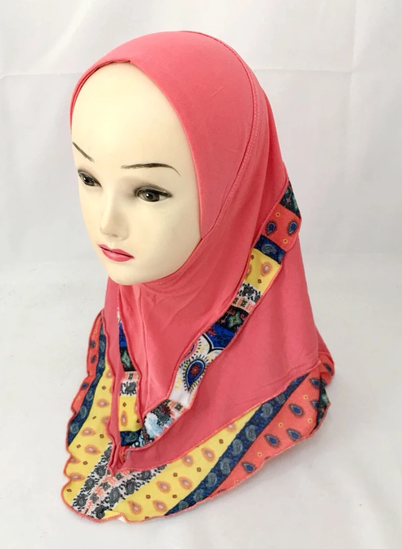 (12 шт./лот) Новый дизайн маленькая девочка Hijab шарф мусульманский для девочки