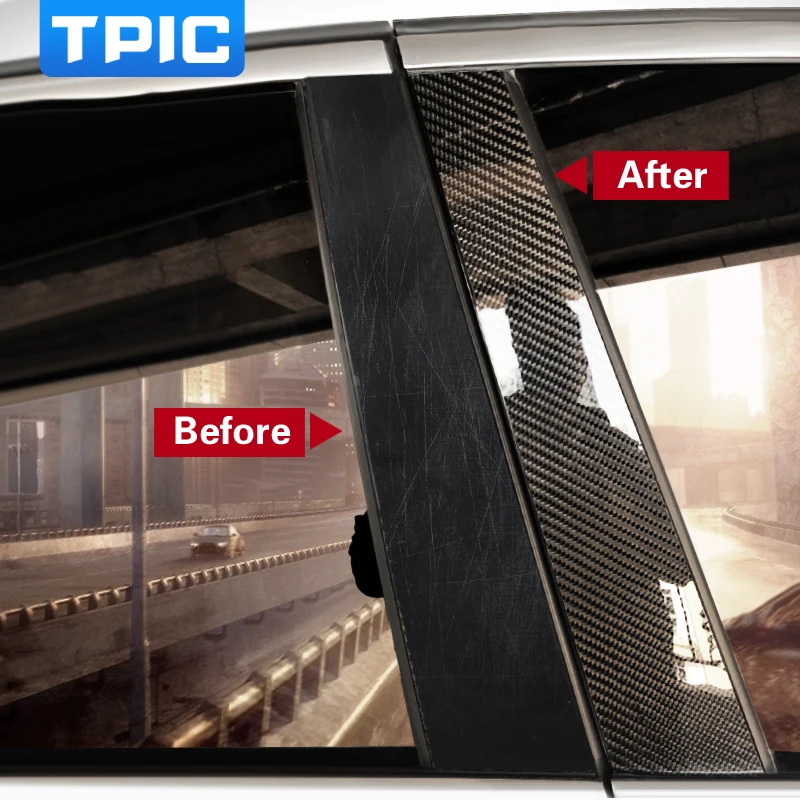 TPIC углеродное волокно автомобильное окно B C колонны автомобильные наклейки