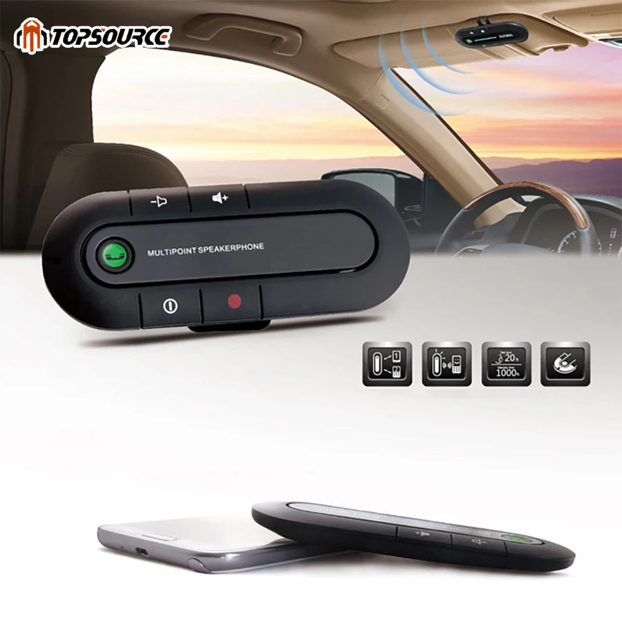 Topsource Bluetooth автомобильный комплект микрофон с громкоговорителем гарнитура