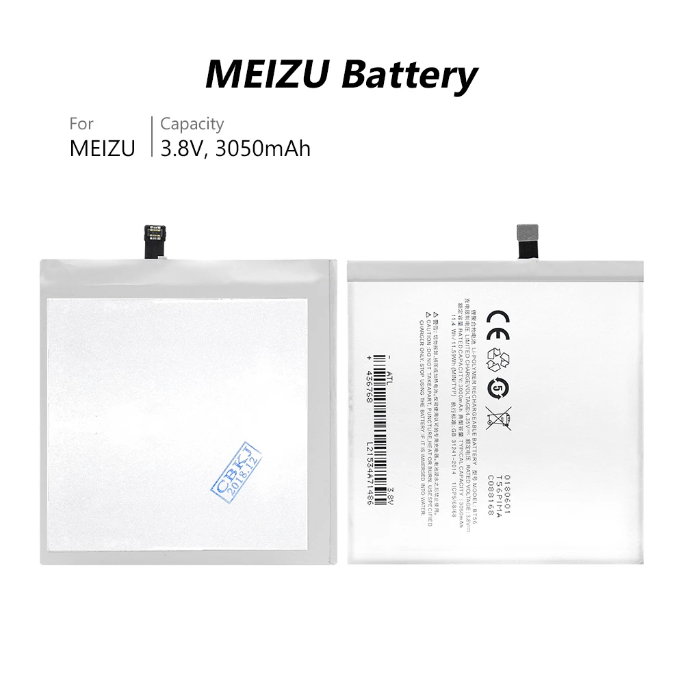 3 8 V 3050mAh Сменный аккумулятор для телефона BT56 Meizu MX5 Pro 5 M576 NIUX Высококачественная