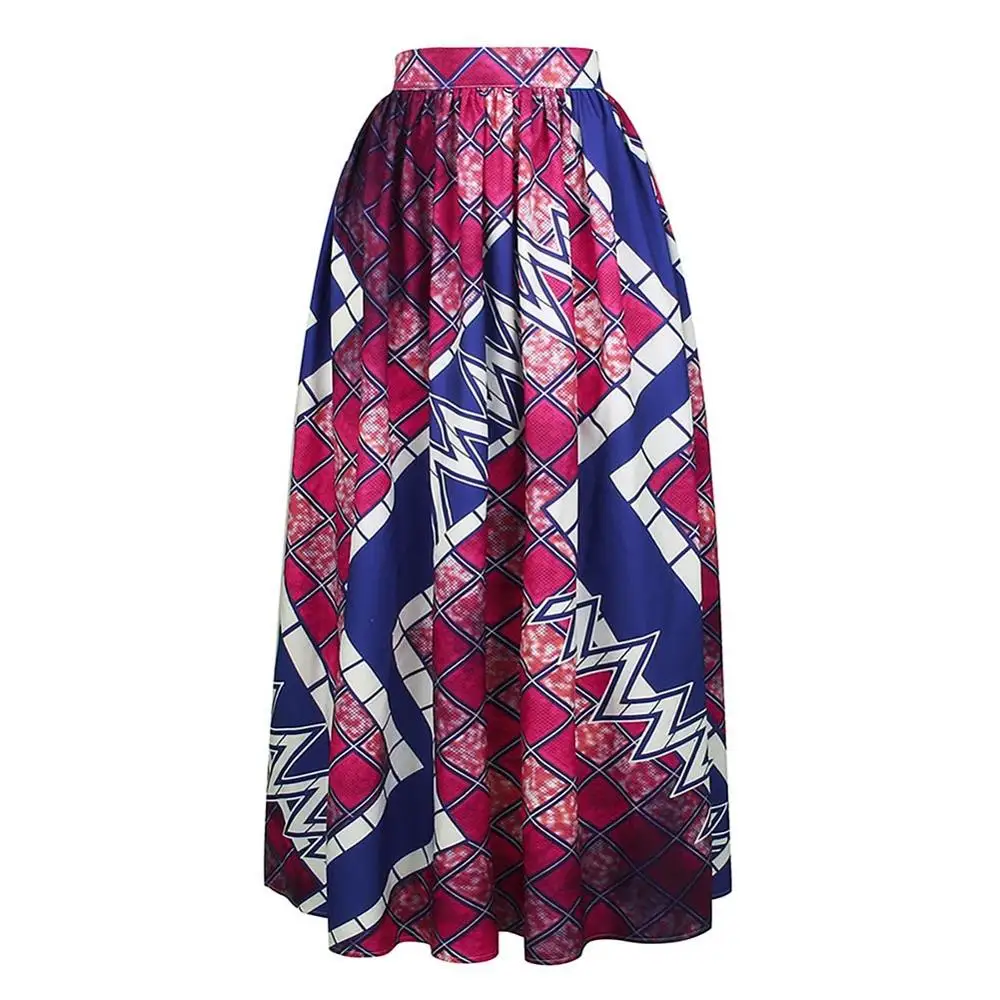 Skirt-Red BOHISEN Африканский принт женские юбки модные Bazin Дашики юбки африканские платья для женщин Femme одежда - Цвет: Skirt-Red