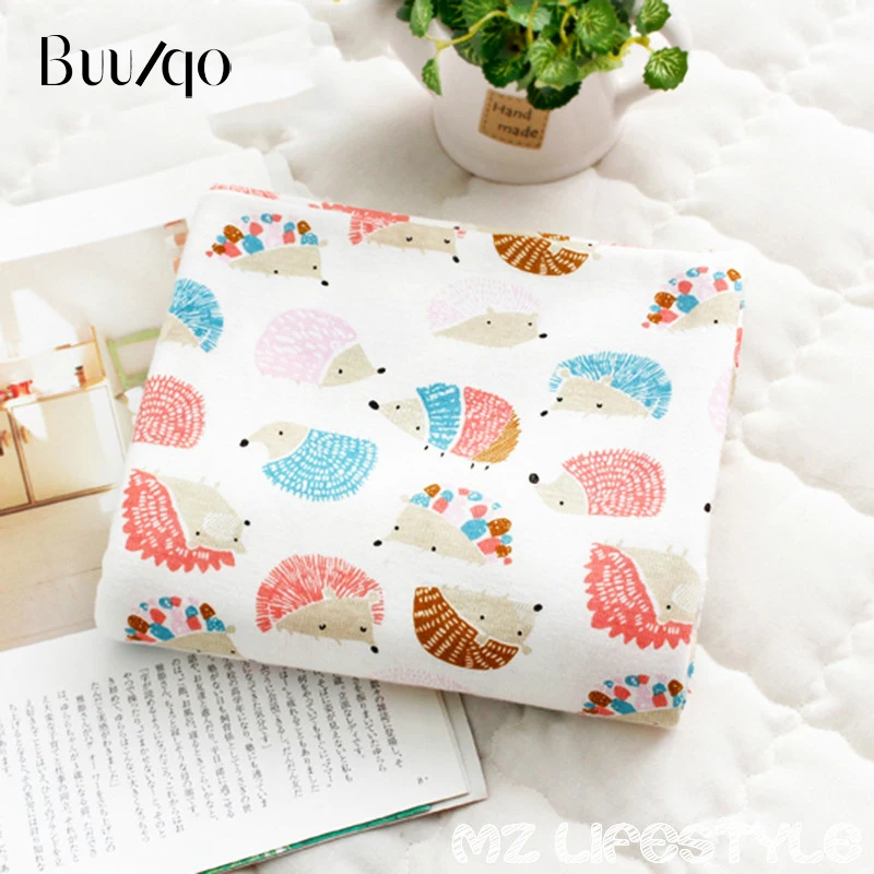

Buulqo 100% Cotton knitted Organic fabric printed cartoon baby cotton jersey fabric for DIY sewing product