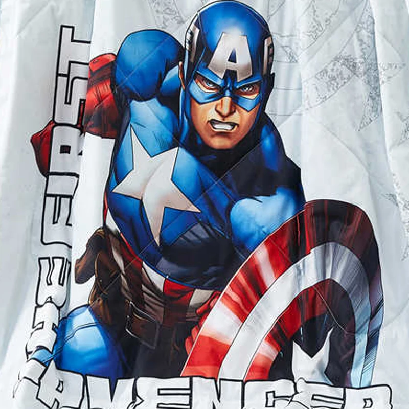 Marvel Капитан Америка Тонкий плед мультфильм летнее хлопковое стеганное одеяло
