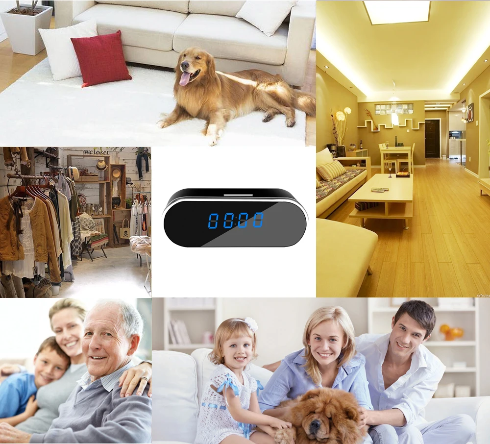 HD1080P мини-камера часы с поддержкой wifi и с камерой будильник времени P2P Обнаружение движения ночное видение удаленный монитор Беспроводной IP Micro Cam