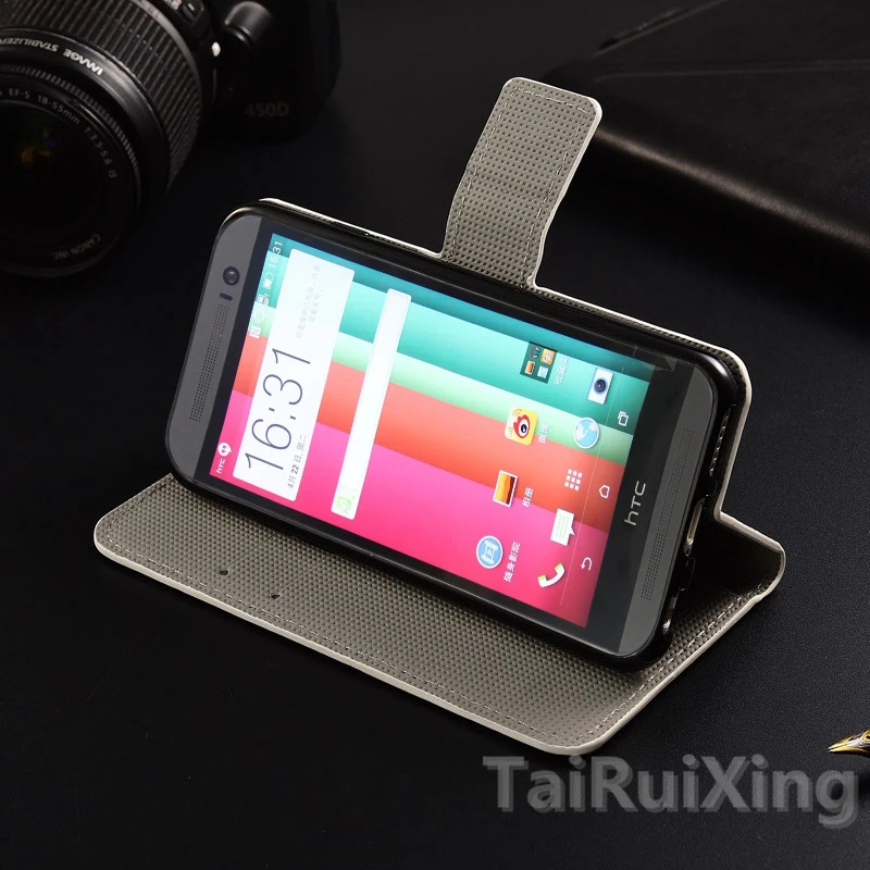 Высококачественный модный кожаный чехол книжка с сердечком для HTC One M8 M кошелек