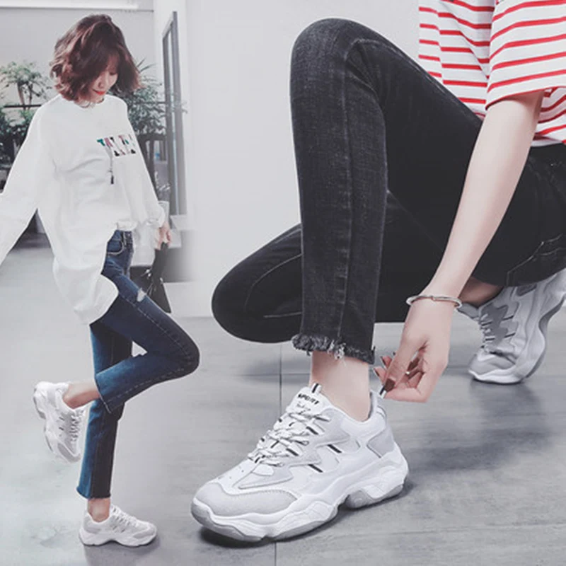 Весенне летние кроссовки женская Вулканизированная обувь дышащая на плоской