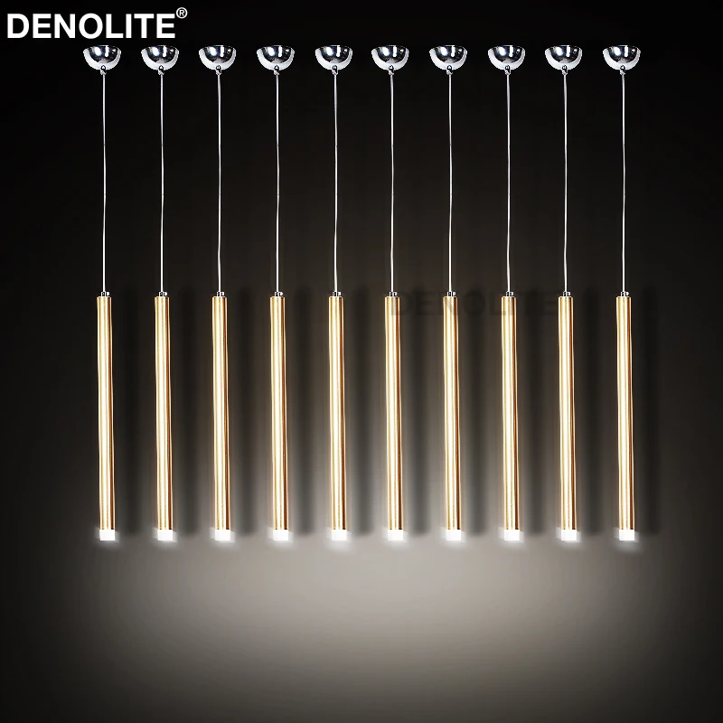 DENOLITE, заказной светодиодный подвесной светильник для ресторана, художественное украшение, алюминиевая длинная трубка, подвесной светильник, для офиса, передняя панель, Подвесная лампа