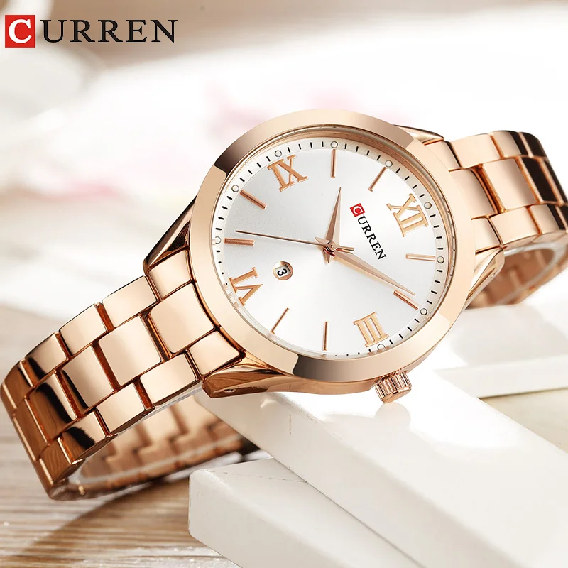 Fashion Curren Brand Women Watches Luxury Gold Quartz Ladies Watch Clock Wrist Womens Hour Relogio Feminino 2019 | Наручные часы