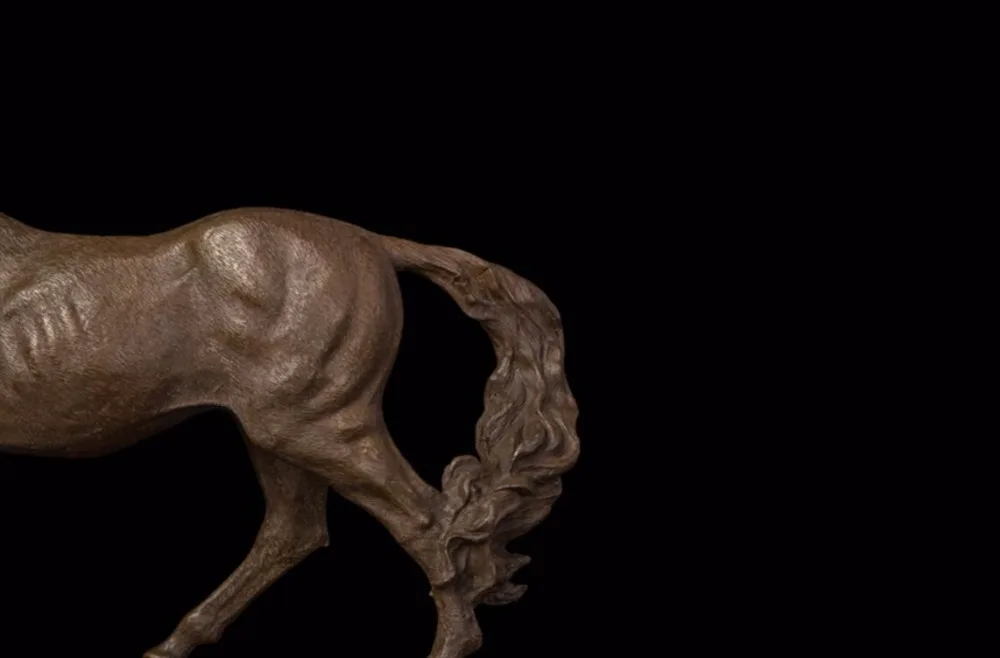 34 CM Western Art Deco Pure Bronze Marble Fine Horse Equine Ornament Sculpture | Дом и сад
