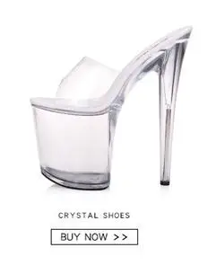 

Weddign shoes Sandals Summer 2019 Crystal Slipper Ultra High Heels 20cm Transparent Waterproof Cool Slippers Women's Shoe