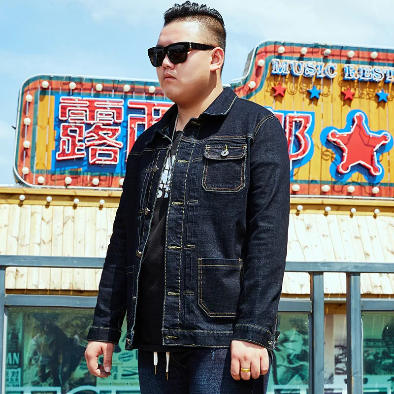 2018 мужские джинсовые куртки для мужчин Черная куртка с воротником свободная и