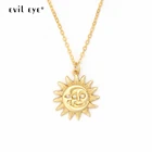 Женское Ожерелье с кулоном от сглаза, золотое солнце и луна, чокер, ювелирные изделия для лучших друзей, ожерелье для влюбленных, EY6168