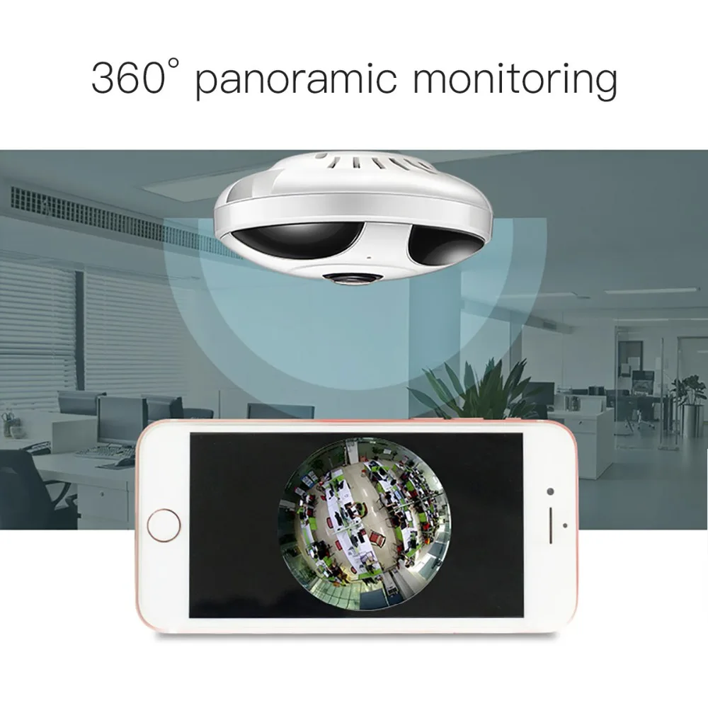 2MP HD рыбий глаз IP камера Wi Fi 360 градусов Мини WiFi 1080P сетевая домашняя безопасности