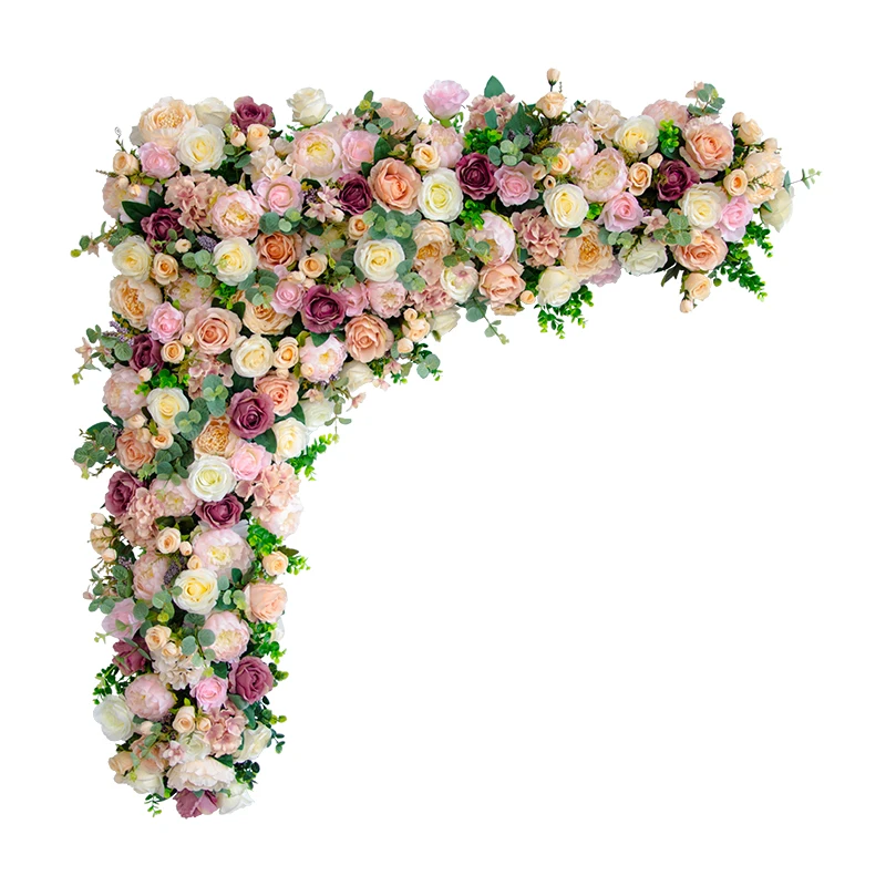 Креативные Свадебные украшения стен искусственный цветок шлейф ряд цветов