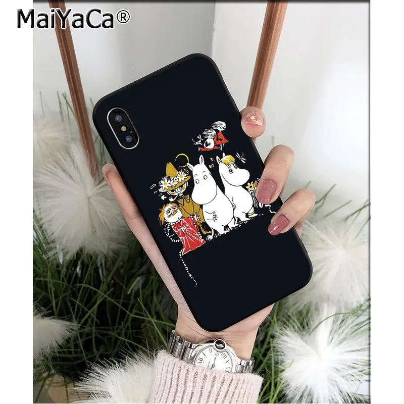 Мягкий силиконовый чехол MaiYaCa Moomin Pikku myy для iPhone X XS MAX 6 6S 7 7plus 8 8Plus 5 5S